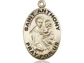 14kt Gold Filled Saint Anthony of Padua Medal Engraved Catholic Saint Jewelry