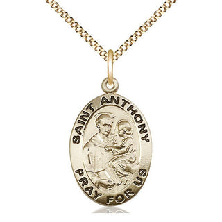 14kt Gold Filled Saint Anthony of Padua Medal Catholic Jewelry Engraved Catholic Saint Jewelry