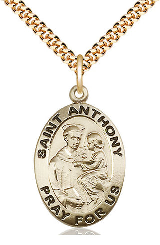 14kt Gold Filled Saint Anthony of Padua Medal Catholic Jewelry Engraved Catholic Saint Jewelry