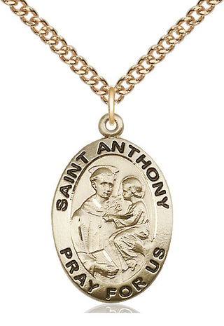 14kt Gold Filled Saint Anthony of Padua Medal Catholic Jewelry Engraved Catholic Saint Jewelry