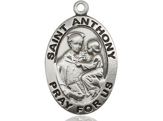 Pewter Saint Anthony of Padua Medal Engraved Catholic Saint Jewelry