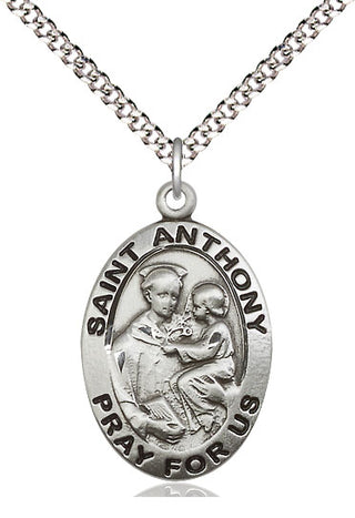 Pewter Saint Anthony of Padua Medal Catholic Jewelry Engraved Catholic Saint Jewelry