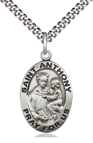 Pewter Saint Anthony of Padua Medal Catholic Jewelry Engraved Catholic Saint Jewelry