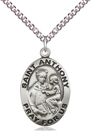 Sterling Silver Saint Anthony of Padua Medal Catholic Jewelry Engraved Catholic Saint Jewelry