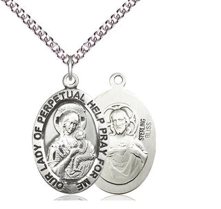 Sterling Silver Our Lady of Perpetual Help Medal Catholic Jewelry