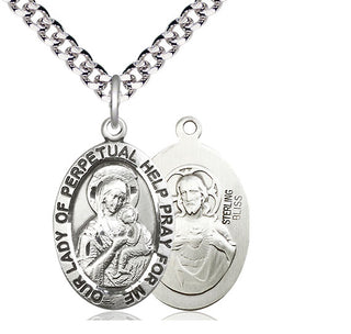 Sterling Silver Our Lady of Perpetual Help Medal Catholic Jewelry