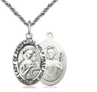 Sterling Silver Our Lady of Perpetual Help Medal Catholic Jewelry