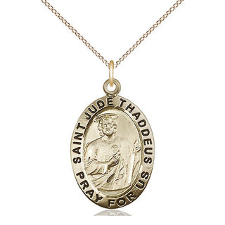 14kt Gold Filled Saint Jude Medal Catholic Jewelry Engraved Catholic Saint Jewelry