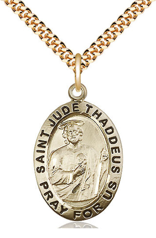 14kt Gold Filled Saint Jude Medal Catholic Jewelry Engraved Catholic Saint Jewelry