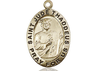 14kt Gold Saint Jude Medal Engraved Catholic Saint Jewelry
