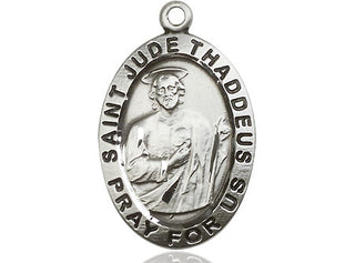 Sterling Silver Saint Jude Medal Catholic Jewelry Engraved Catholic Saint Jewelry