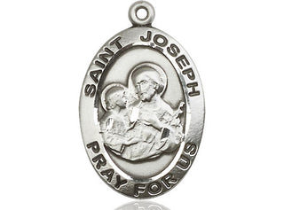 Sterling Silver Saint Joseph Medal Catholic Jewelry Engraved Catholic Saint Jewelry