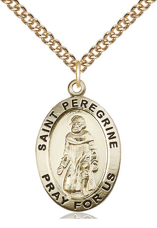 14kt Gold Filled Saint Peregrine Medal Catholic Jewelry Engraved Catholic Saint Jewelry