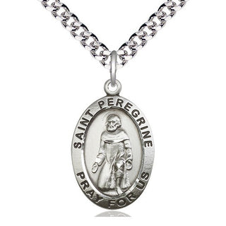 Pewter Saint Peregrine Medal Catholic Jewelry Engraved Catholic Saint Jewelry