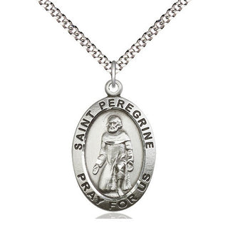 Pewter Saint Peregrine Medal Catholic Jewelry Engraved Catholic Saint Jewelry