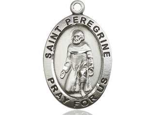 Sterling Silver Saint Peregrine Medal Catholic Jewelry Engraved Catholic Saint Jewelry