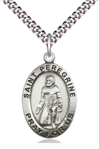 Sterling Silver Saint Peregrine Medal Catholic Jewelry Engraved Catholic Saint Jewelry