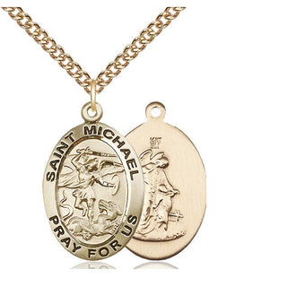 14kt Gold Saint Michael the Archangel Medal