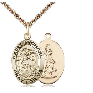 14kt Gold Saint Michael the Archangel Medal