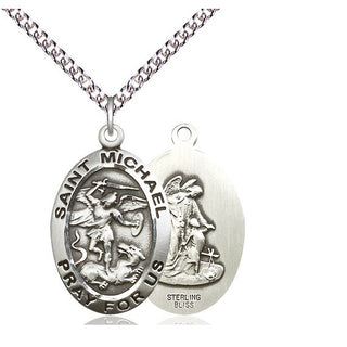Sterling Silver Saint Michael the Archangel Medal Catholic Jewelry