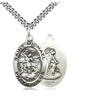 Sterling Silver Saint Michael the Archangel Medal Catholic Jewelry