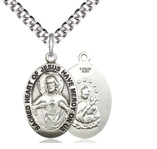 Sterling Silver Scapular Medal Catholic Jewelry