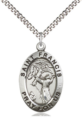 Pewter Saint Francis of Assisi Medal Catholic Jewelry Engraved Catholic Saint Jewelry