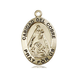 14kt Gold Filled Caridad del Cobre Medal Engraved Catholic Saint Jewelry