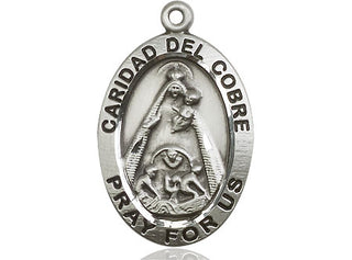 Sterling Silver Caridad del Cobre Medal Engraved Catholic Saint Jewelry