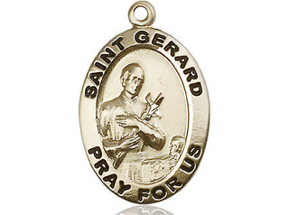 14kt Gold Filled Saint Gerard Medal Engraved Catholic Saint Jewelry
