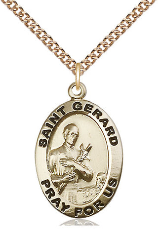14kt Gold Filled Saint Gerard Medal Catholic Jewelry Engraved Catholic Saint Jewelry