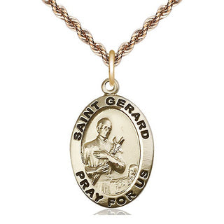 14kt Gold Filled Saint Gerard Medal Catholic Jewelry Engraved Catholic Saint Jewelry
