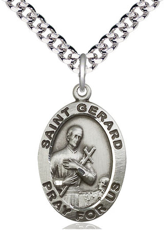 Sterling Silver Saint Gerard Medal Catholic Jewelry Engraved Catholic Saint Jewelry