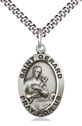 Sterling Silver Saint Gerard Medal Catholic Jewelry Engraved Catholic Saint Jewelry