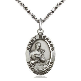 Sterling Silver Saint Gerard Medal Catholic Jewelry Engraved Catholic Saint Jewelry