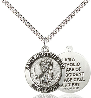 Pewter Saint Christopher Medal Religious Jewelry