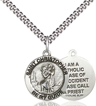Pewter Saint Christopher Medal Religious Jewelry