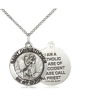 Sterling Silver Saint Christopher Medal Religious Jewelry