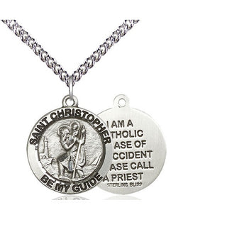Sterling Silver Saint Christopher Medal Religious Jewelry