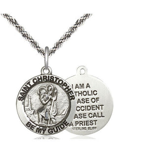 Sterling Silver Saint Christopher Medal Religious Jewelry