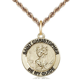 14kt Gold Filled Saint Christopher Medal Religious Jewelry Engraved Catholic Saint Jewelry