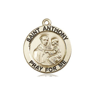 14kt Gold Filled Saint Anthony of Padua Medal Engraved Catholic Saint Jewelry