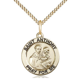 14kt Gold Filled Saint Anthony of Padua Medal Religious Jewelry Engraved Catholic Saint Jewelry