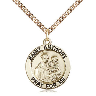14kt Gold Filled Saint Anthony of Padua Medal Religious Jewelry Engraved Catholic Saint Jewelry