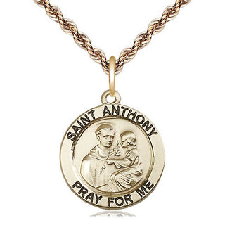 14kt Gold Filled Saint Anthony of Padua Medal Religious Jewelry Engraved Catholic Saint Jewelry