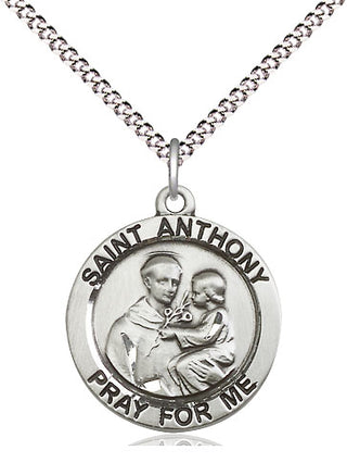 Pewter Saint Anthony of Padua Medal Religious Jewelry Engraved Catholic Saint Jewelry