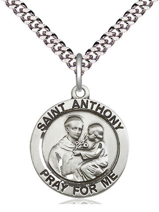 Pewter Saint Anthony of Padua Medal Religious Jewelry Engraved Catholic Saint Jewelry