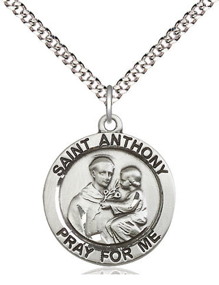 Pewter Saint Anthony of Padua Medal Religious Jewelry Engraved Catholic Saint Jewelry