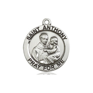 Sterling Silver Saint Anthony of Padua Medal Religious Jewelry Engraved Catholic Saint Jewelry