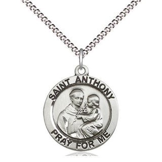 Sterling Silver Saint Anthony of Padua Medal Religious Jewelry Engraved Catholic Saint Jewelry